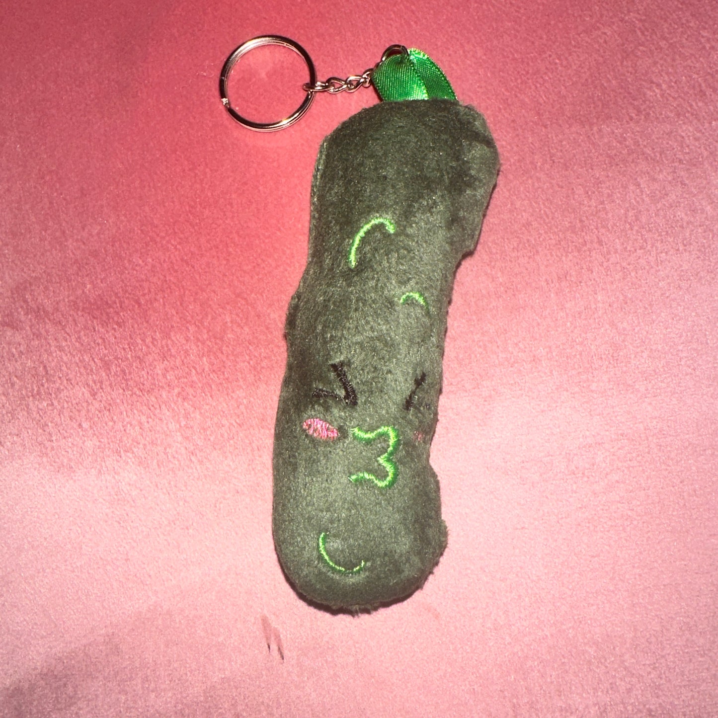 Emotional support pickle keychain
