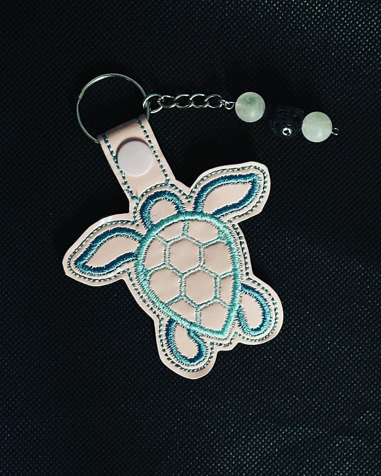 Sea Turtle Embroidered Keychain
